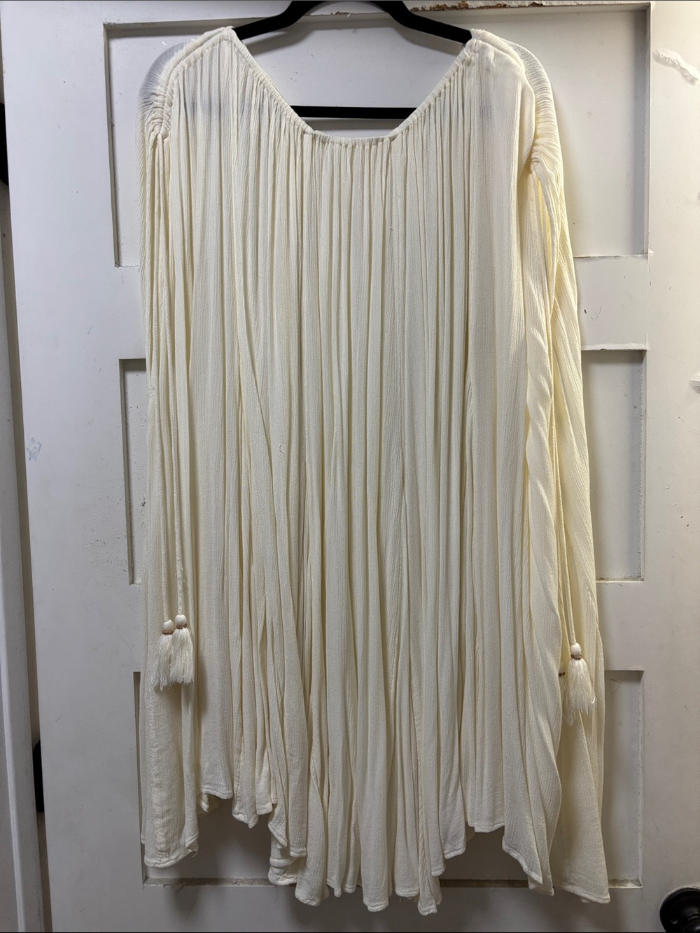 Free People Cream Mini Dress with Tassel Details